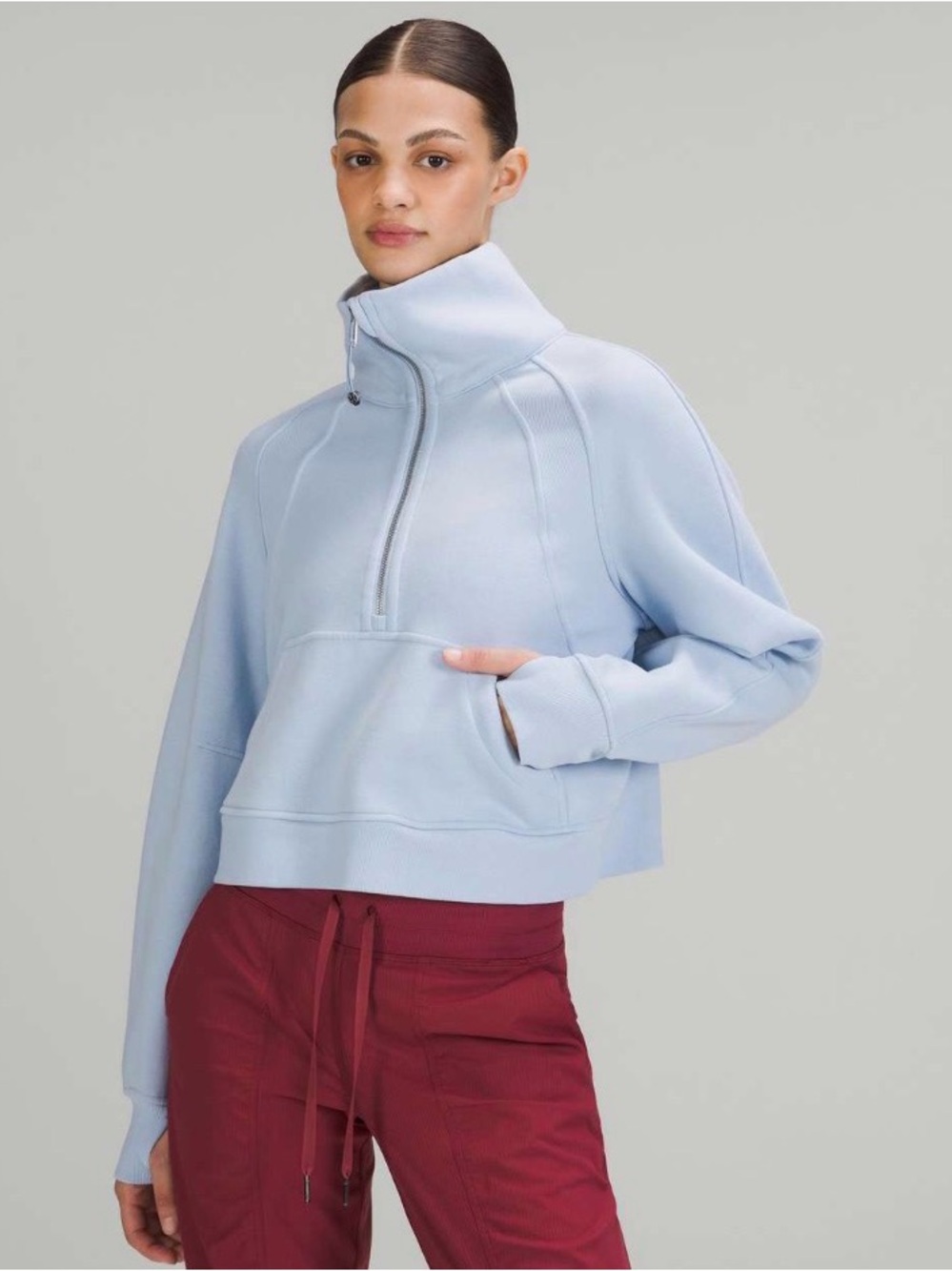 Lululemon Scuba Oversized Funnel Neck Shirt
Blue Linen- M/L